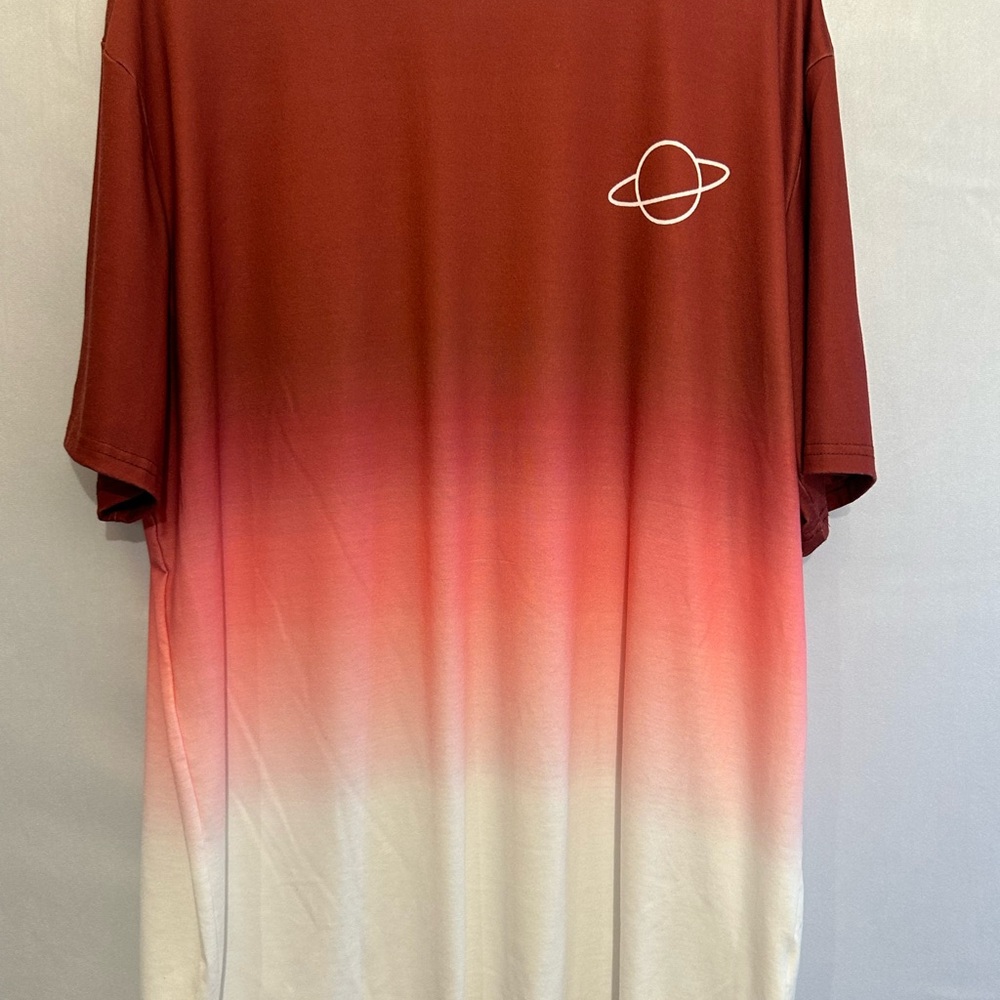 Gradient Red and White Men's Shirt